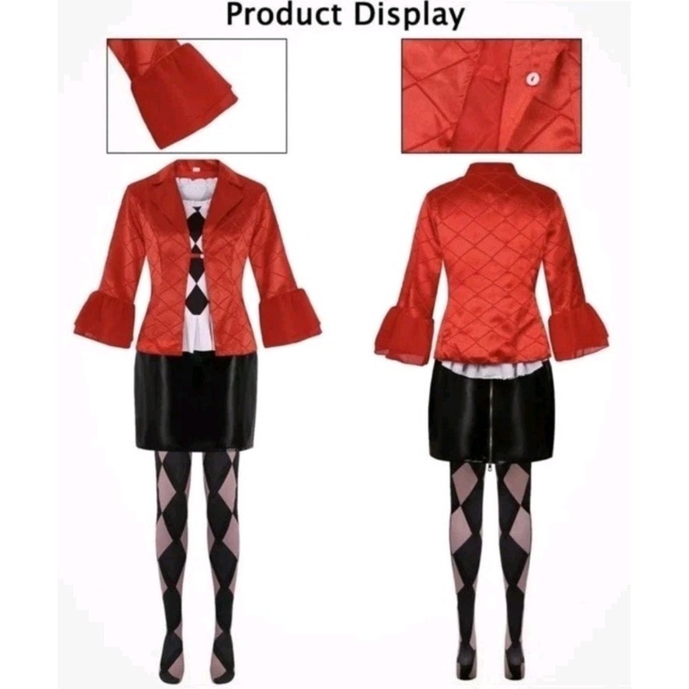 New Harley Quinn/Joker 2-Inspired Outfit, size 2XL. Includes a 6-piece set. - Picture 2 of 7